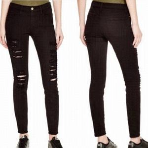 Frame Denim Black Le Skinny De Jeanne Distressed Jeans Women’s Size 27